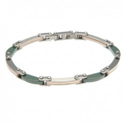 bracciale uomo in acciaio e ceramica