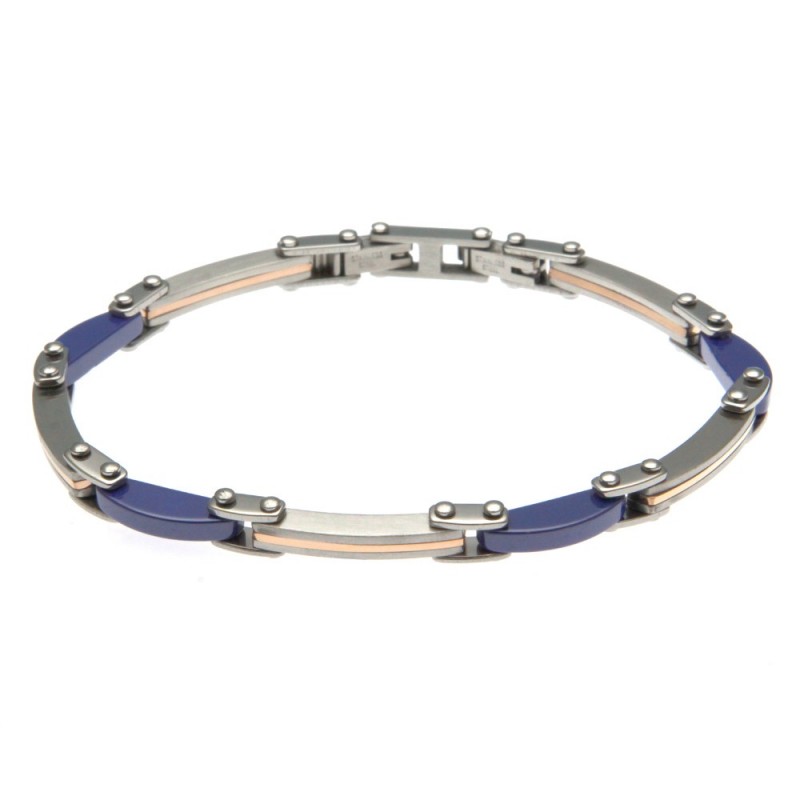 bracciale uomo in acciaio e ceramica