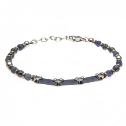 bracciale uomo in ceramica e acciaio e pietre