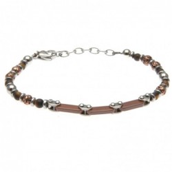 bracciale uomo in ceramica e acciaio e pietre
