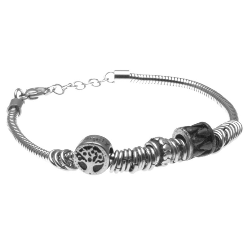 bracciale con albero della vita in acciaio