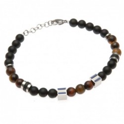 bracciale uomo pietre e acciaio con bandiere
