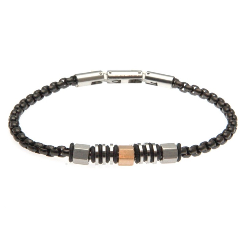 bracciale uomo in acciaio con bulloni