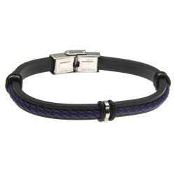 bracciale uomo in caucciù e pelle colorata