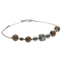 bracciale con timone in acciaio e pietre