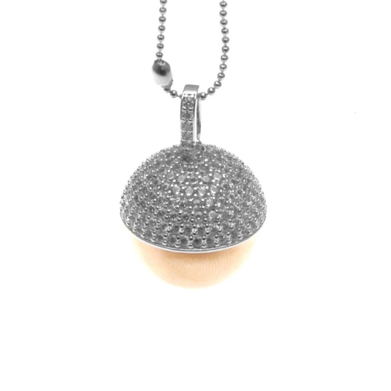 Chiama angeli collana in bronzo a ghianda multistrass