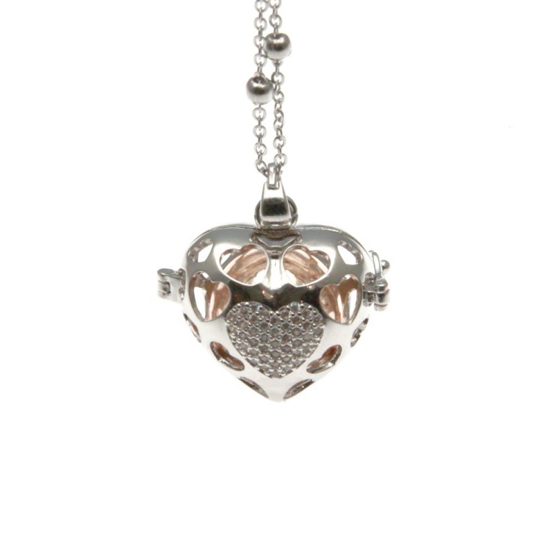 Chiama angeli collana in bronzo a cuore