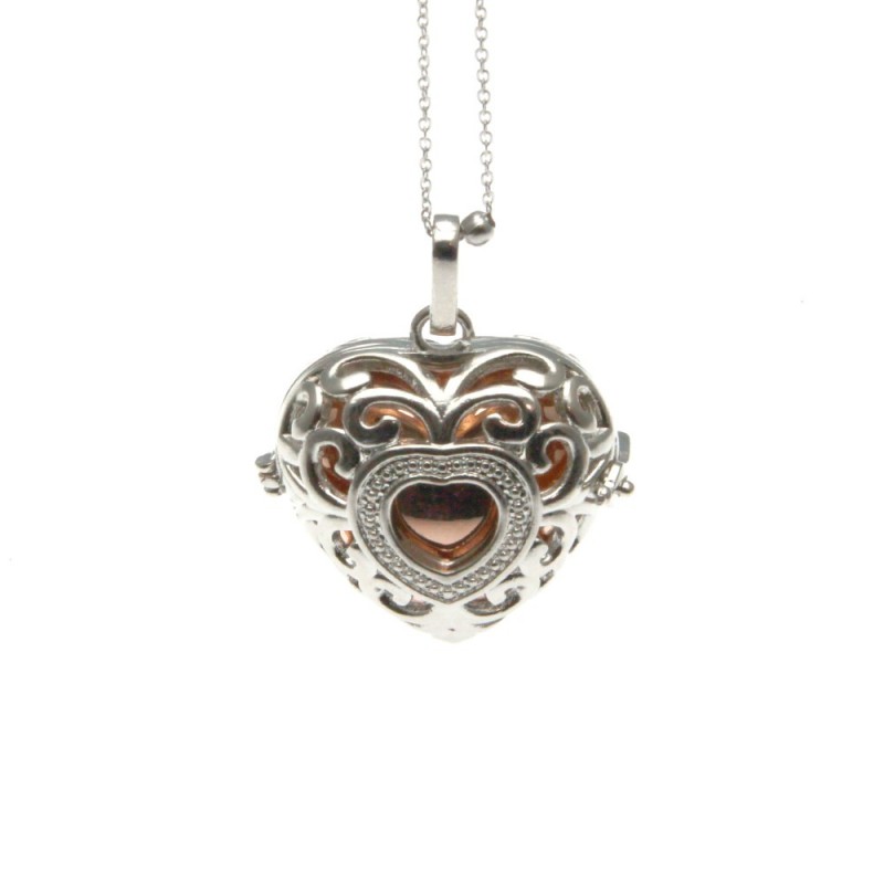Chiama angeli collana in bronzo a cuore