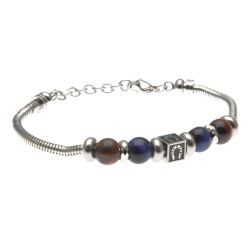 bracciale con ferro di cavallo in acciaio e pietre