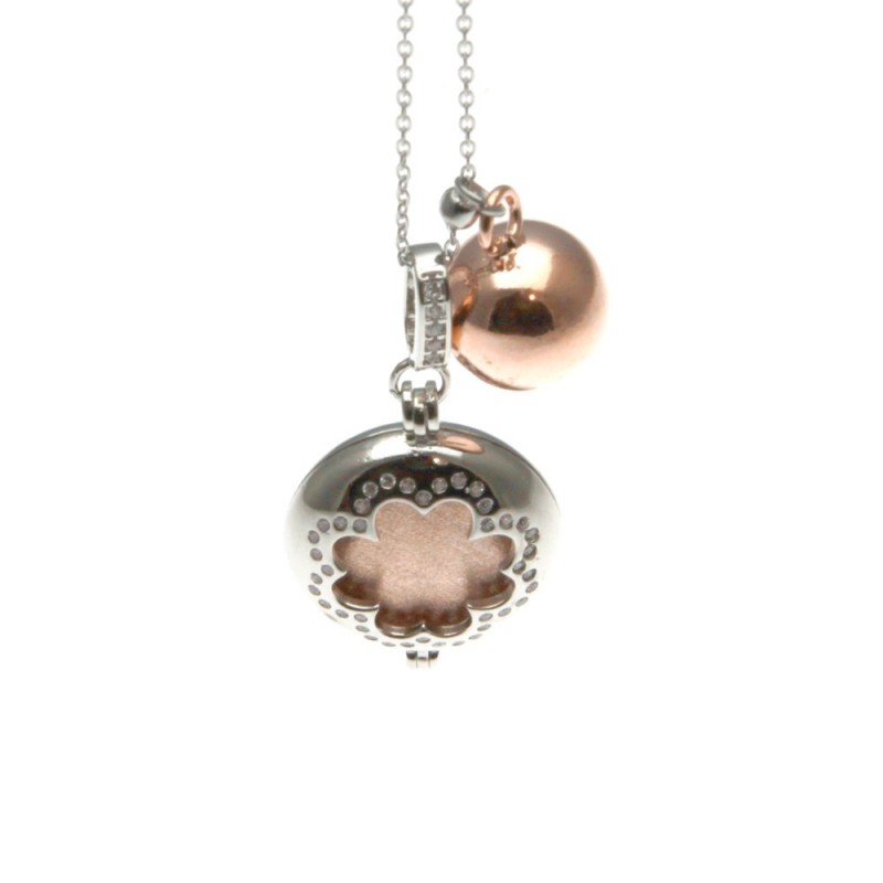 Chiama angeli collana in bronzo con simbolo quadrifoglio
