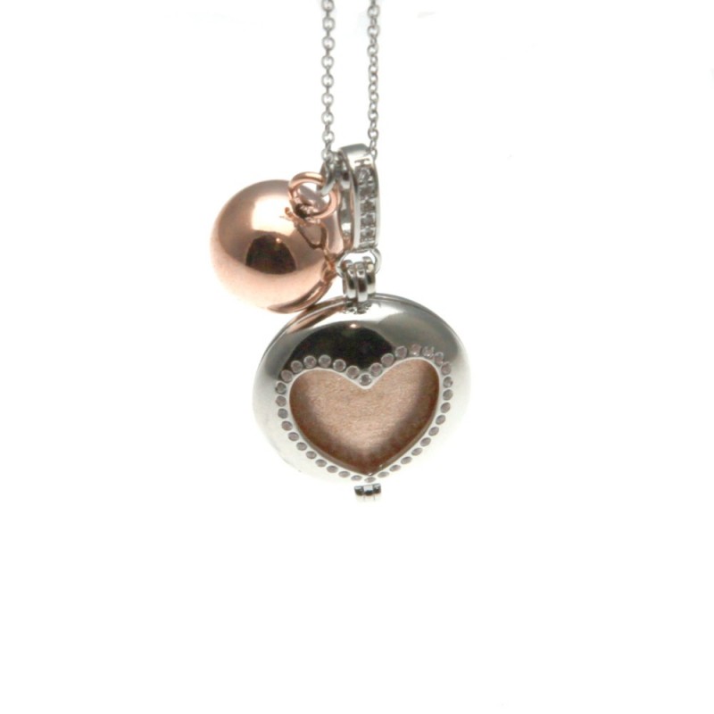 Chiama angeli collana in bronzo con simbolo cuore