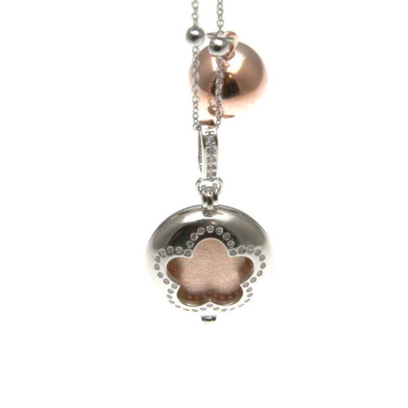 Chiama angeli collana in bronzo con simbolo fiore