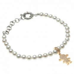 bracciale donna di perle con bebe femminuccia