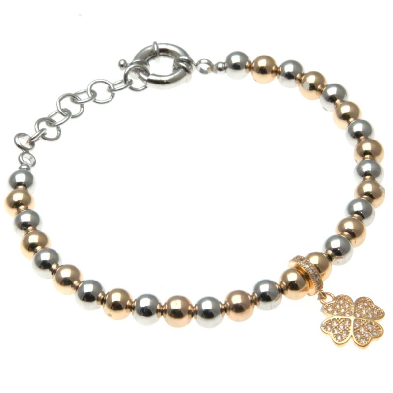 bracciale donna con quadrifoglio in bronzo