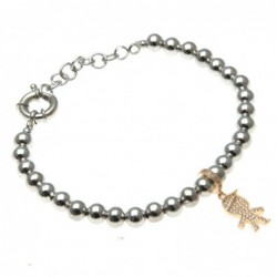 bracciale donna con bebe maschietto in bronzo