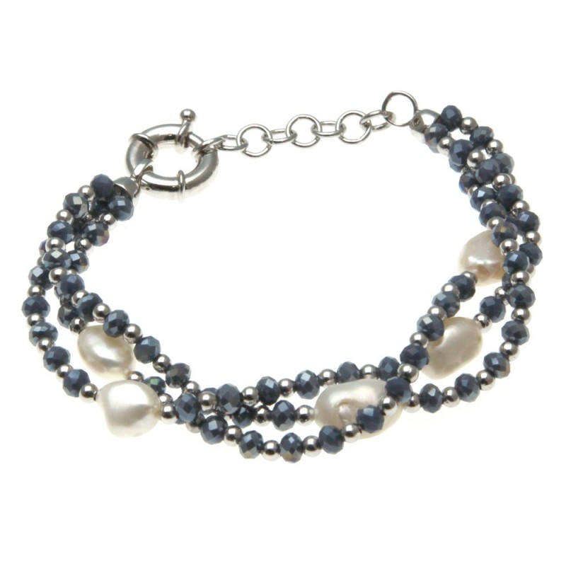 bracciale donna pietre e perle