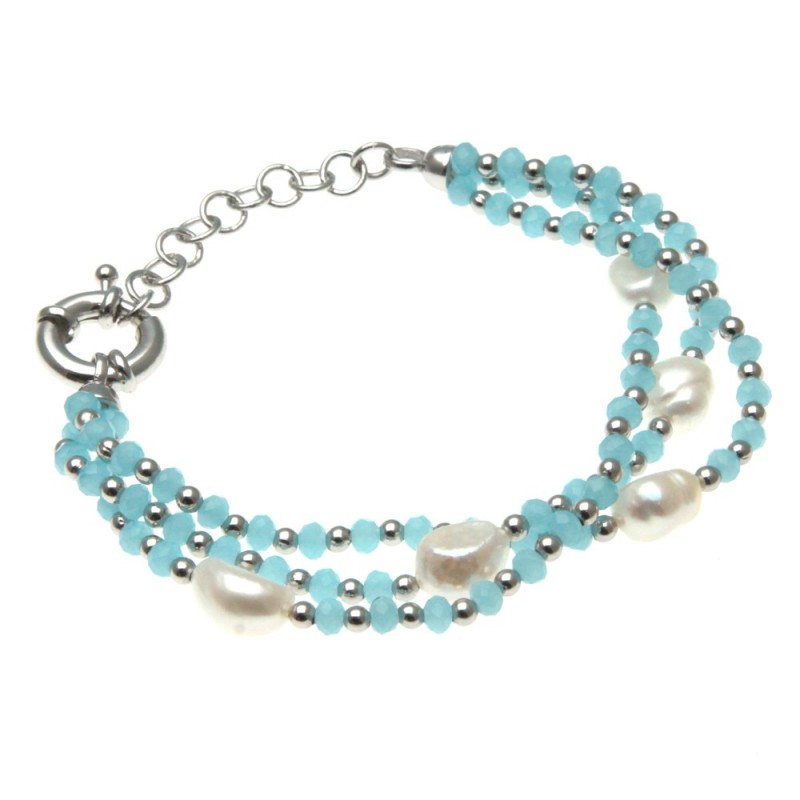 bracciale donna pietre e perle