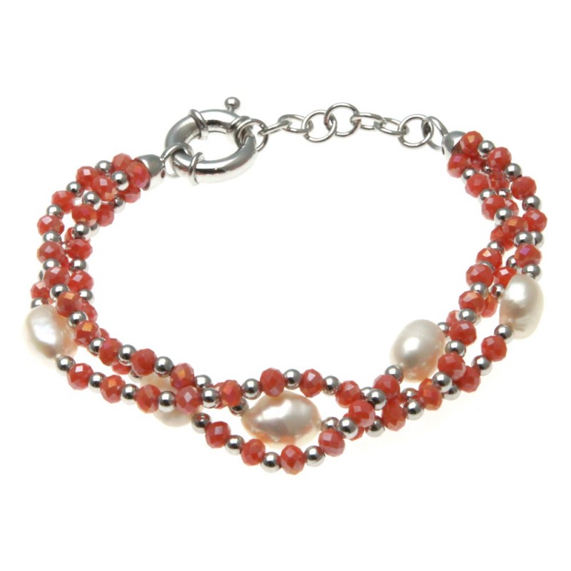 bracciale donna pietre e perle