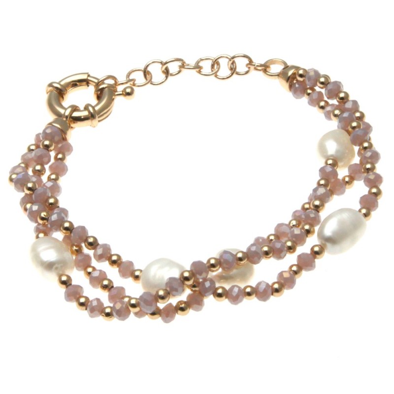 bracciale donna pietre e perle