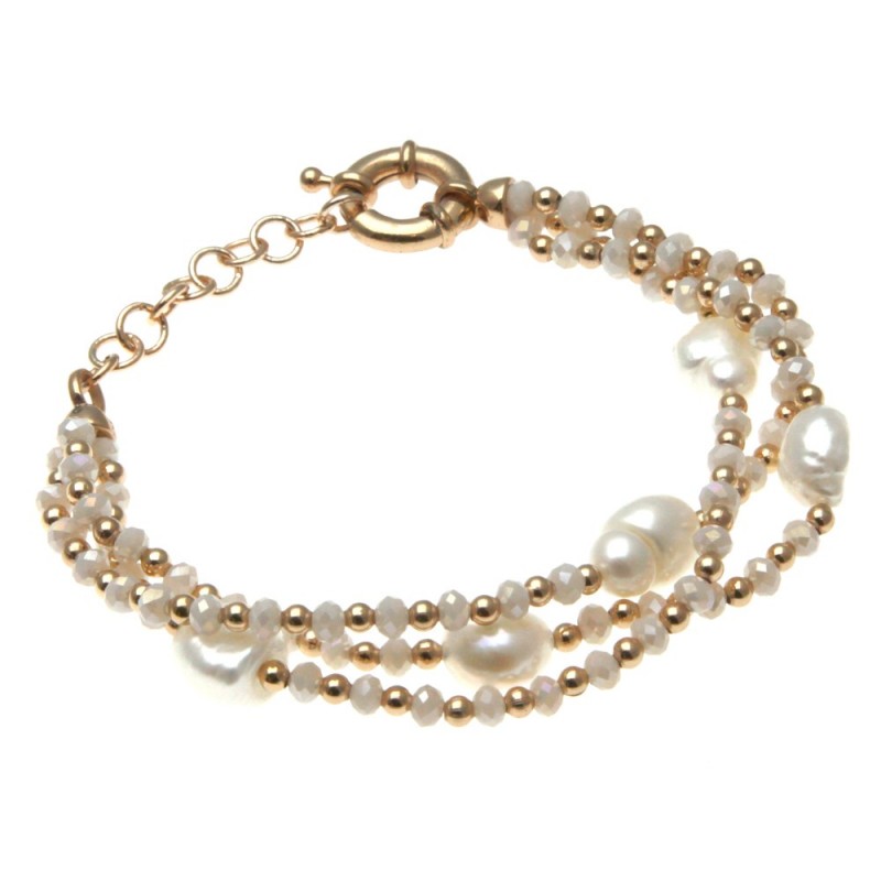 bracciale donna pietre e perle