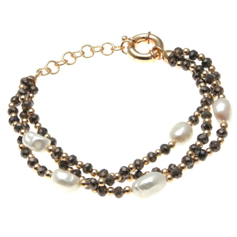 bracciale donna pietre e perle