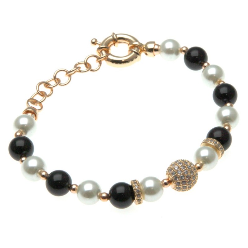 bracciale donna con pietre e sfera di strass