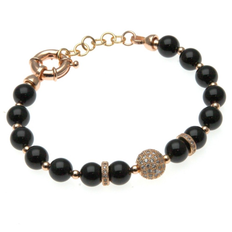 bracciale donna con pietre e sfera di strass