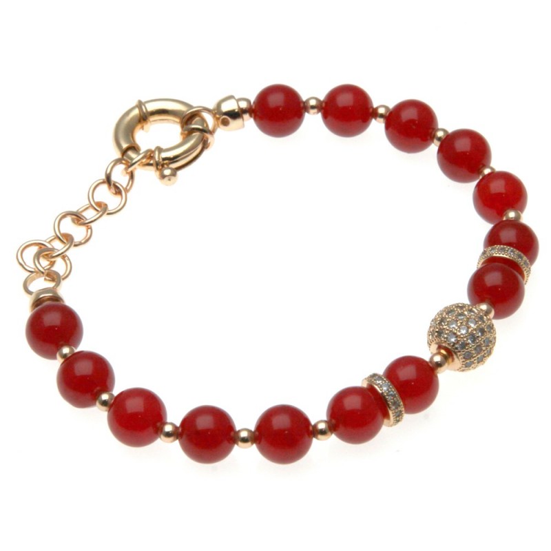 bracciale donna con pietre e sfera di strass