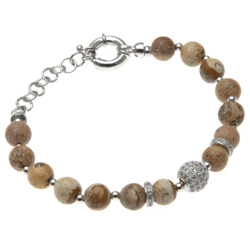 bracciale donna con pietre e sfera di strass