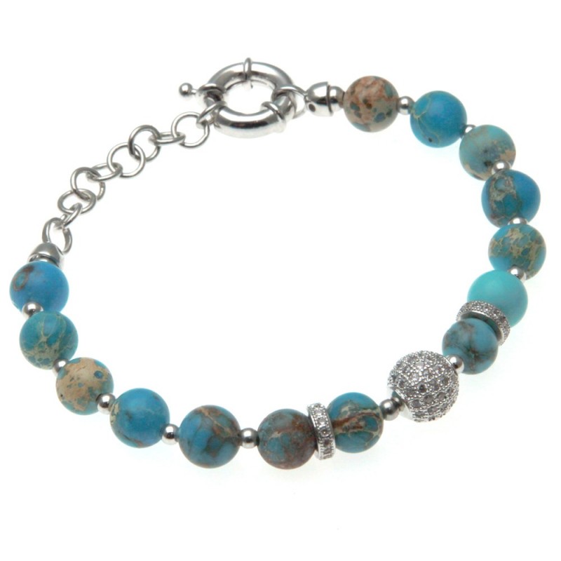 bracciale donna con pietre e sfera di strass