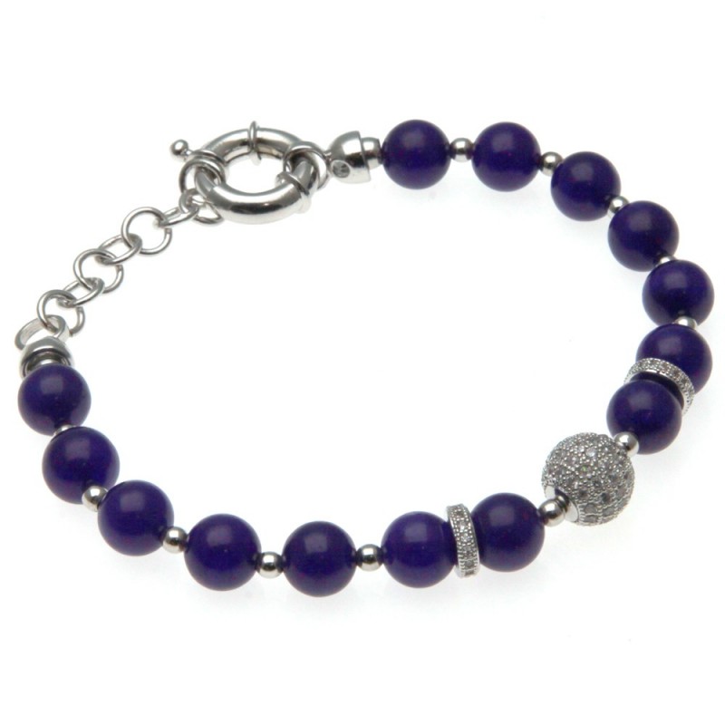 bracciale donna con pietre e sfera di strass
