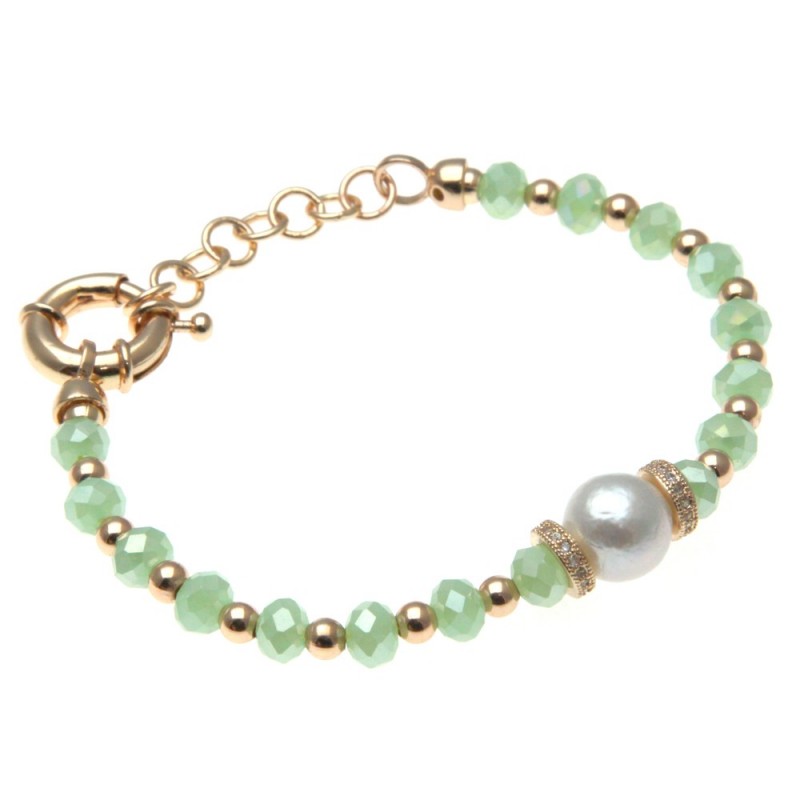 bracciale donna con pietre e perla centrale