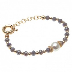 bracciale donna con pietre e perla centrale