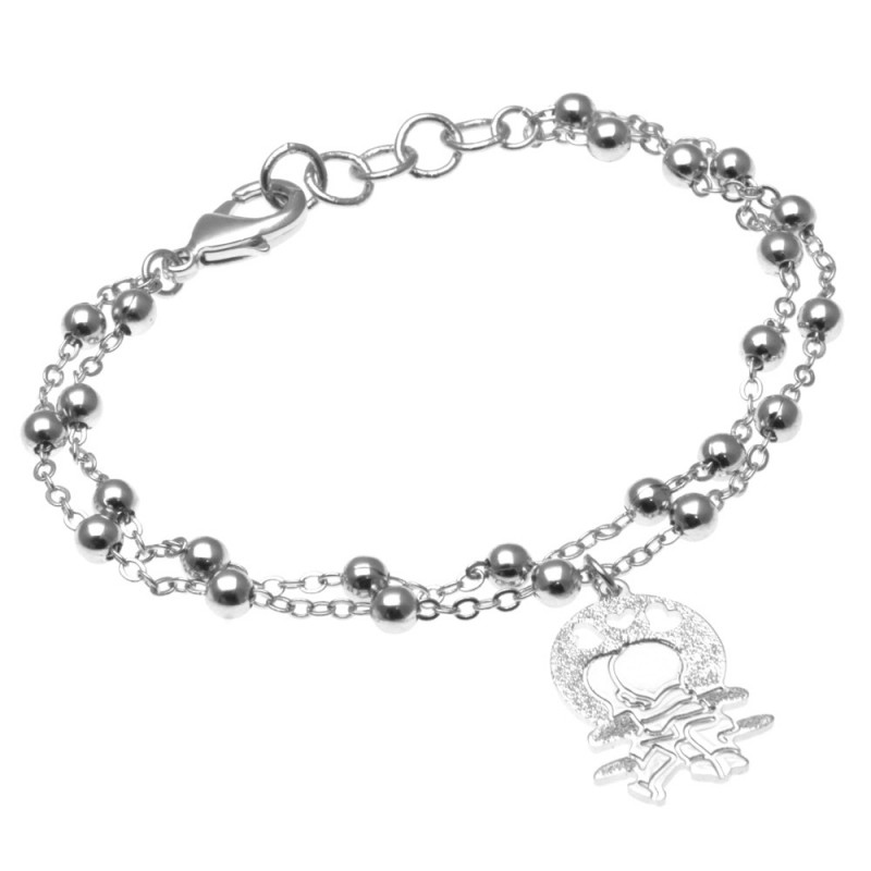 bracciale donna con innamorati in bronzo