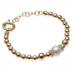 bracciale donna in bronzo con perla centrale