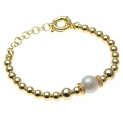 bracciale donna in bronzo con perla centrale