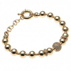 bracciale donna in bronzo con sfera pallina di strass
