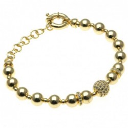 bracciale donna in bronzo con sfera pallina di strass