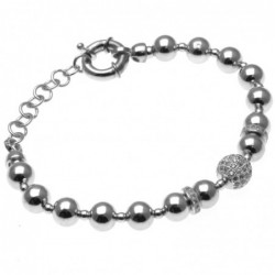 bracciale donna in bronzo con sfera pallina di strass