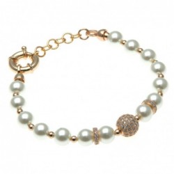 bracciale donna con perle e pallina di strass