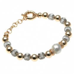 bracciale donna in bronzo con perla centrale