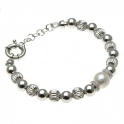 bracciale donna in bronzo con perla centrale