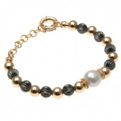 bracciale donna in bronzo con perla centrale