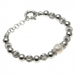 bracciale donna in bronzo con perla centrale