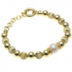 bracciale donna in bronzo con perla centrale