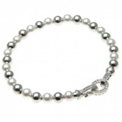 bracciale donna con perle e chiusura di strass