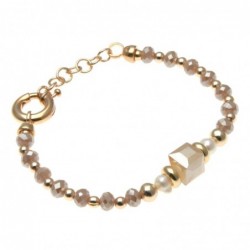 bracciale donna con pietre e cristallo centrale