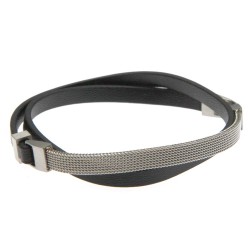 bracciale uomo pelle marrone scuroe maglia milano