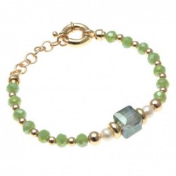 bracciale donna con pietre e cristallo centrale
