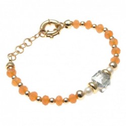 bracciale donna con pietre e cristallo centrale